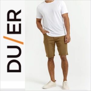 NWT DU/ER Mens The no sweat pant shorts 30x10 Tabacco/slim fit
